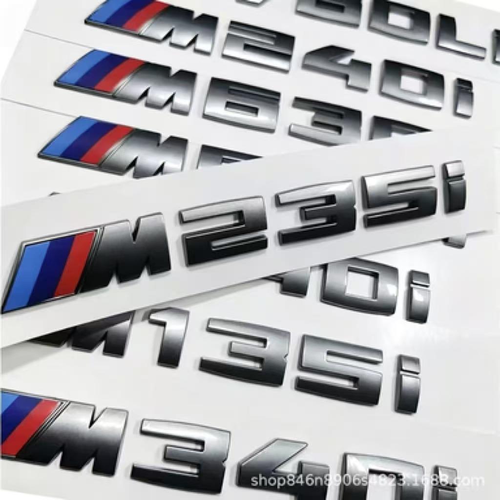 JYPK6 3D ABS Letter M Logo Car Sticker Rear Trunk Emblem Decal Fit for BMW M125i M135i M140i M235i M240i M320i M330i M340i Auto Exteri