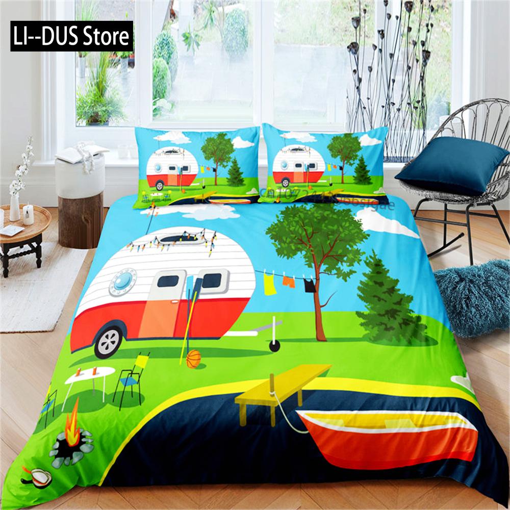 

Cartoon Car Truck ExcavatorBoy Kids Quilt Durex Twin Full King Size 3Pcs Підодіяльник Постільна білизна Комплект білизни Покривало 200x200 240x220 EU Single(135*200cm)3pcs