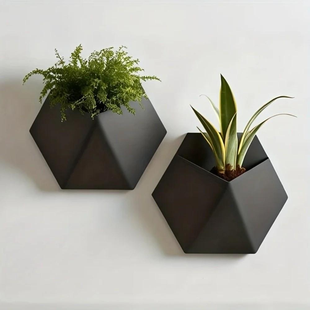 Mounting Holes Hexagonal Wall Flower Pot Easy to Install Hanging Flower Pots  Indoor Plants