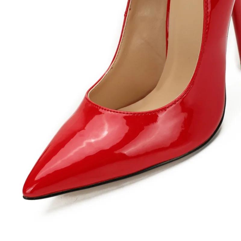 Nieuwe Sexy Bottom Dames Pumps Riemgesp Puntige Neus Lakleer 13CM Dunne Hielen Nieuwigheid Meisjes Bruiloftsschoenen Sexy Dames Feest