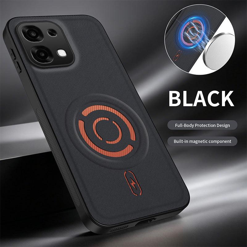 OPPO A6Pro Int'l Woven Texture Magnetic Ring Anti-Drop Case with Lens Protection