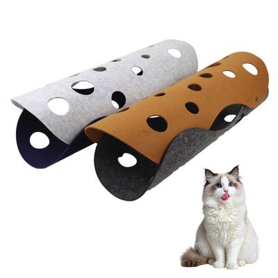Modular Cat Tunnel DIY Felt Cat Tunnel Tube with Interactive Peek Hole Detachable Washable Hideaway Cave for Indoor Kittens