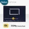 Leighton Portable Watercolor Sketchbook - Hand-painted, All Cotton, 32k-4k Sizes, 300g, Fine to Coarse Textures.