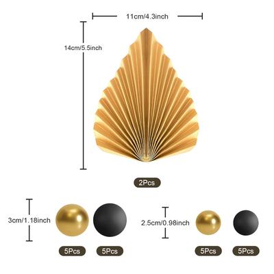 22 Piezas Bolas Adornos para Pastel Decoraciones para Pastel Bolas de Espuma Hoja de Palma de Papel Inserto para Pastel para Cumpleaños Boda Bebé Decoraciones de Fiesta