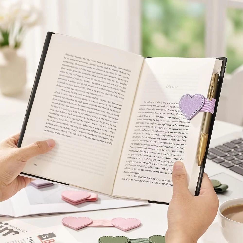 Portable Magnetic Leather Bookmarks Cute Design Book Page Clip  Notebooks Use