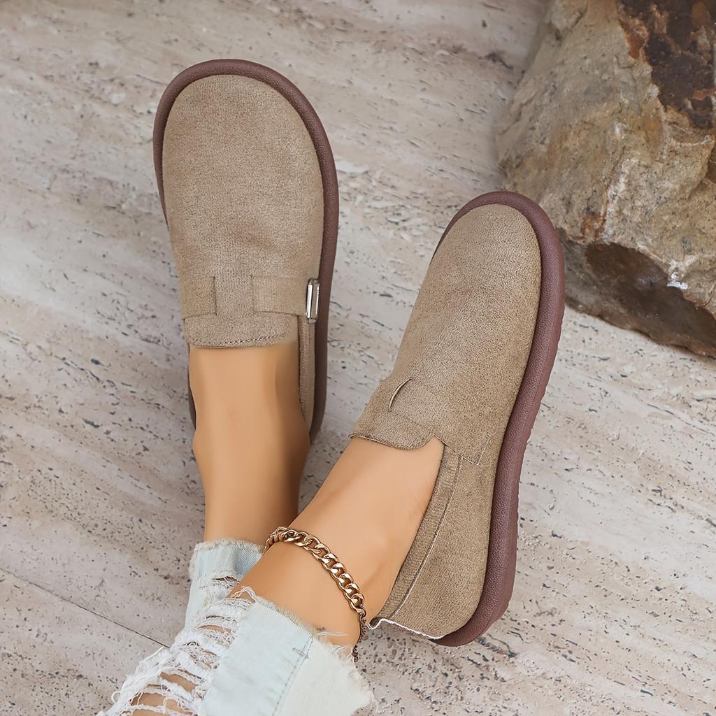 Women'S Solid Color Fashion Flat Shoes, Soft Sole Platform Loafers, Buckle Strap Lightweight Shoes, Women Shoes