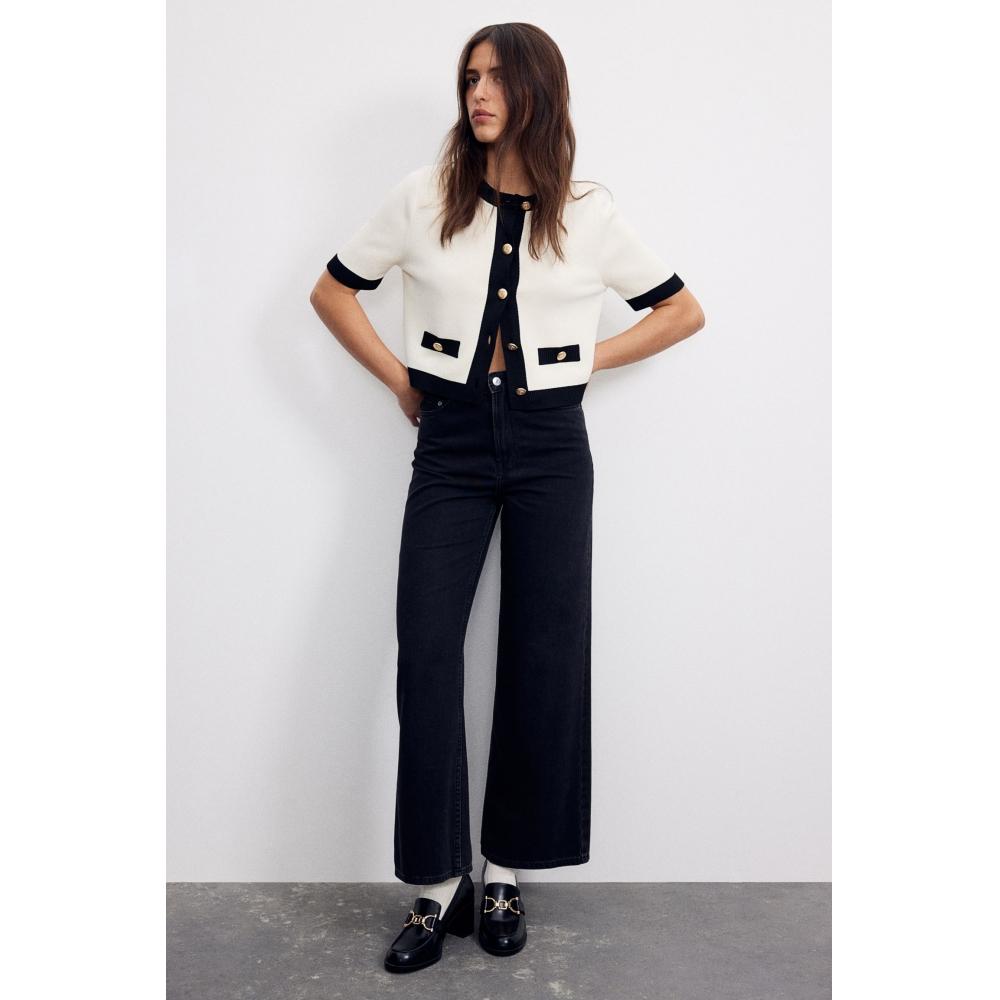 

Широкие джинсы HM со сверхвысокой талией, черные