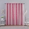 Lace Blackout Curtains Double Layer with Sheer Star Pattern Embroidery Thermal Insulated Curtain Princess Curtain  Luxury Double Layer Curtains