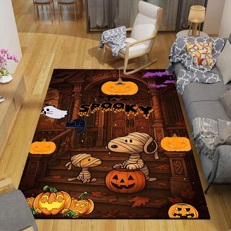 1Pc Snoopy'S Halloween Adventure Rug Office Carpet Indoor Outdoor Doormat Nonslip Soft And Comfortable Living Room Christmas Halloween Gift D91897