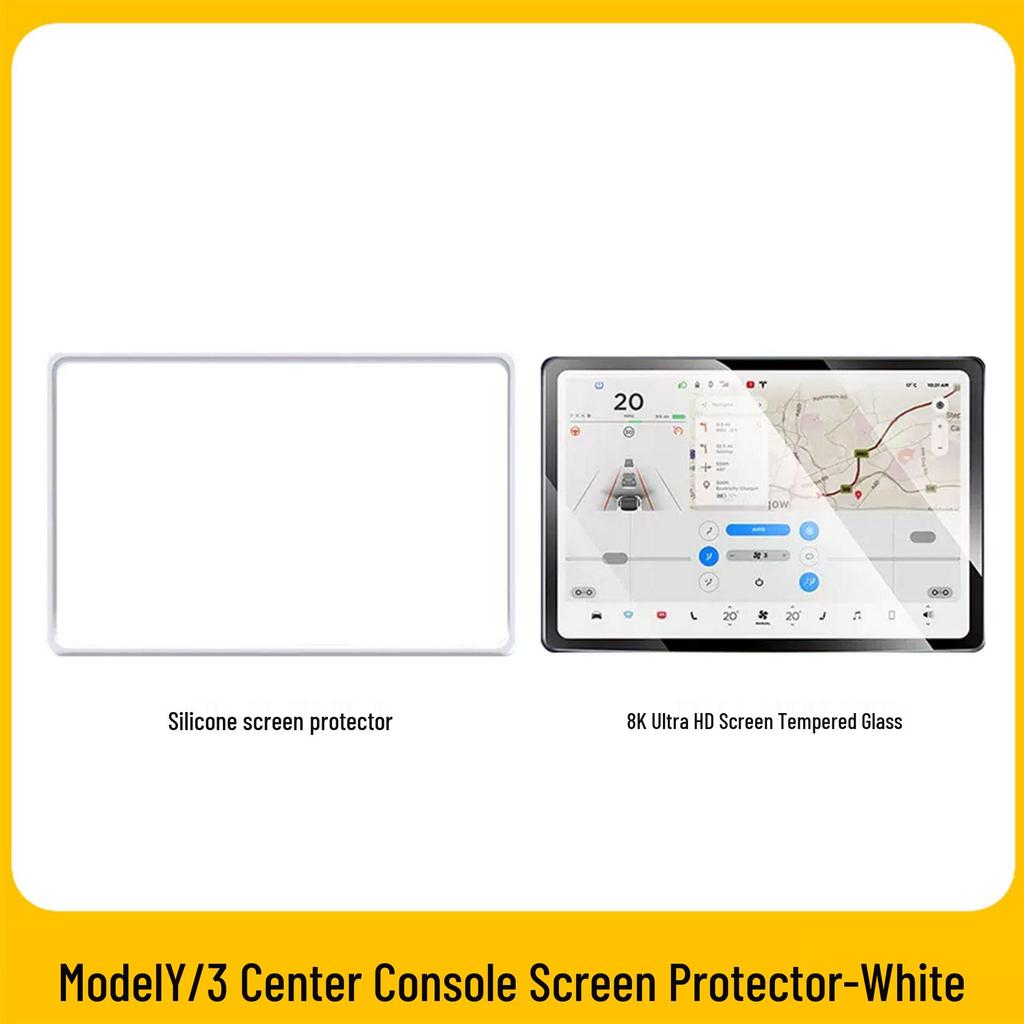 Tesla Model 3/Y Silicone Screen Protector & Console Frame