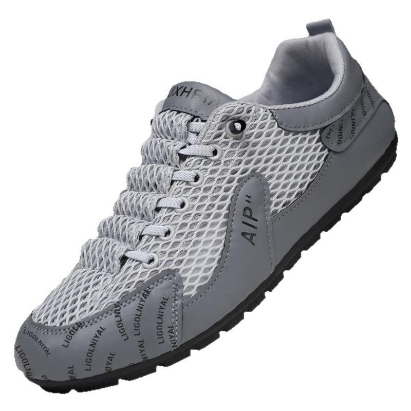 Men's Shoes Autumn Breathable Mesh Casual Sports Shoes Men's Soft Soles Versatile and Lightweight One-pedal Lazy Shoes Driving Shoes