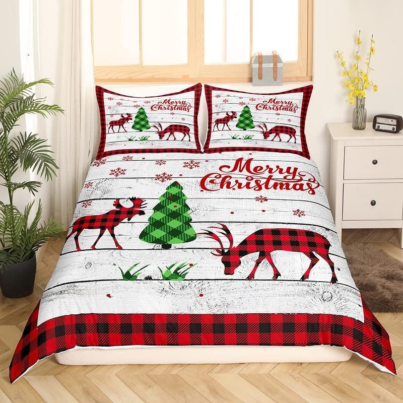 Copripiumino di Natale Set King Queen Full Twin Size per bambini adolescenti adulti Set di biancheria da letto Copripiumino in poliestere con federa