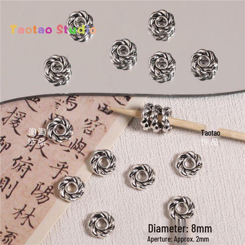 Antique Silver Ring Pattern Spacer Beads for DIY Handmade Jewelry