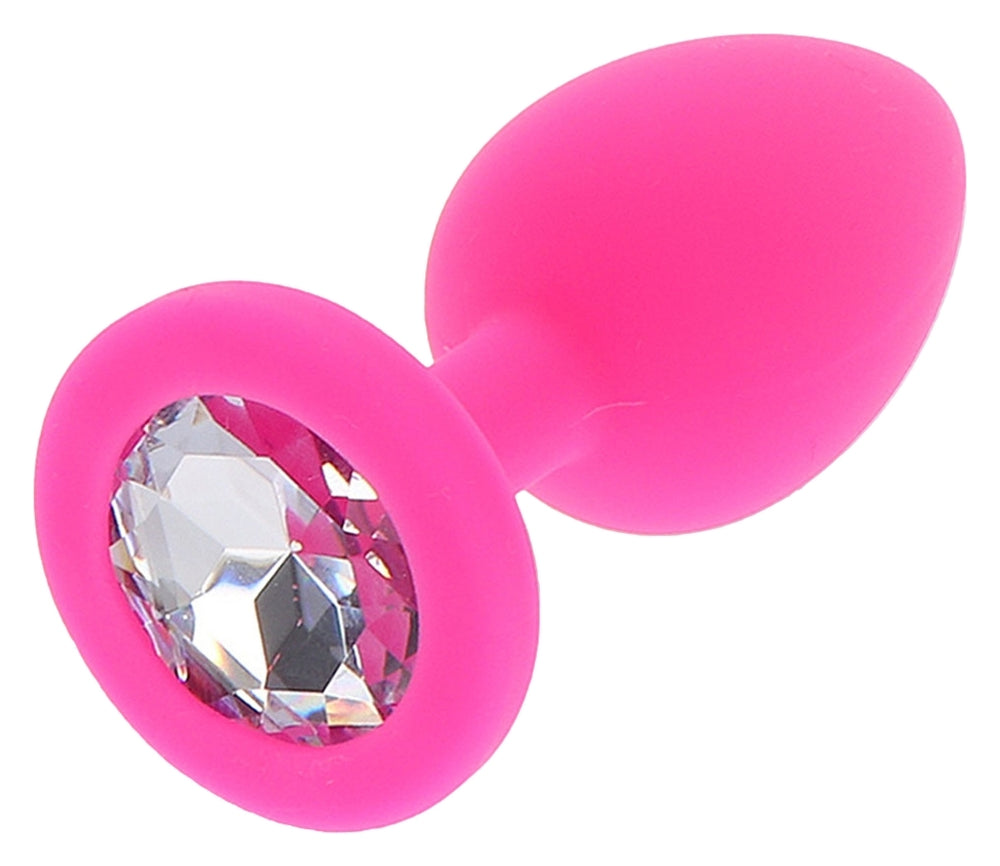 Plug Bijou Diamant Booty M 7 X 3.5cm Rose - JOUET ANAL TOYJOY - Bijoux Anal