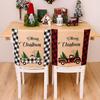 Christmas Chair Covers Alphabet Soft Fabric Festival Dining Chair Back Covers For Home Restaurant Printed Chair Protective Cover