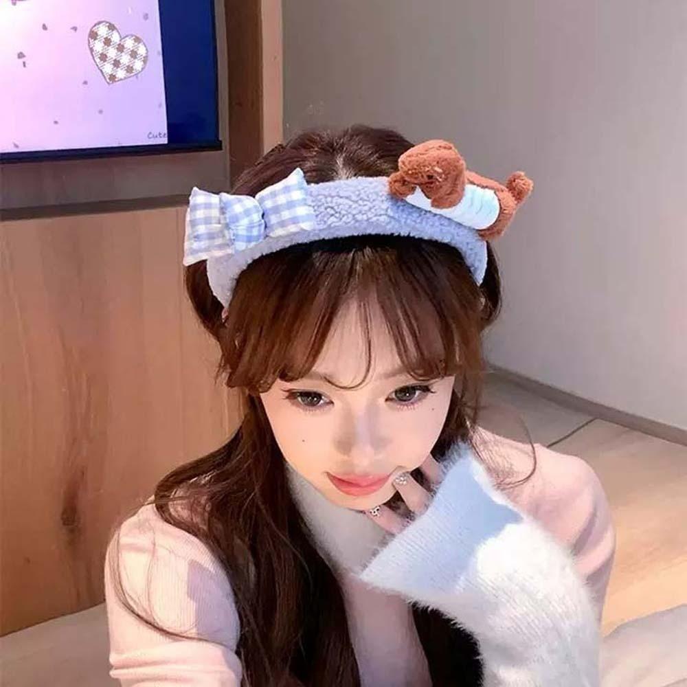 Hair Accessories Dachshund Hair Hoop Moon Cartoon Monkey Hairband Sweet Red Plush Headband  Women