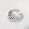LATS Stainless Steel Lava Irregular Hollow  Ring for Women Metal Texture Waterproof Daily Simple Stylish Golden Rings Jewelry