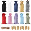 Pack of 10 Decorative Hemps Wine Gift Bags Champagne Pouches Perfect for Christmas Parties and Special Celebration HX6C