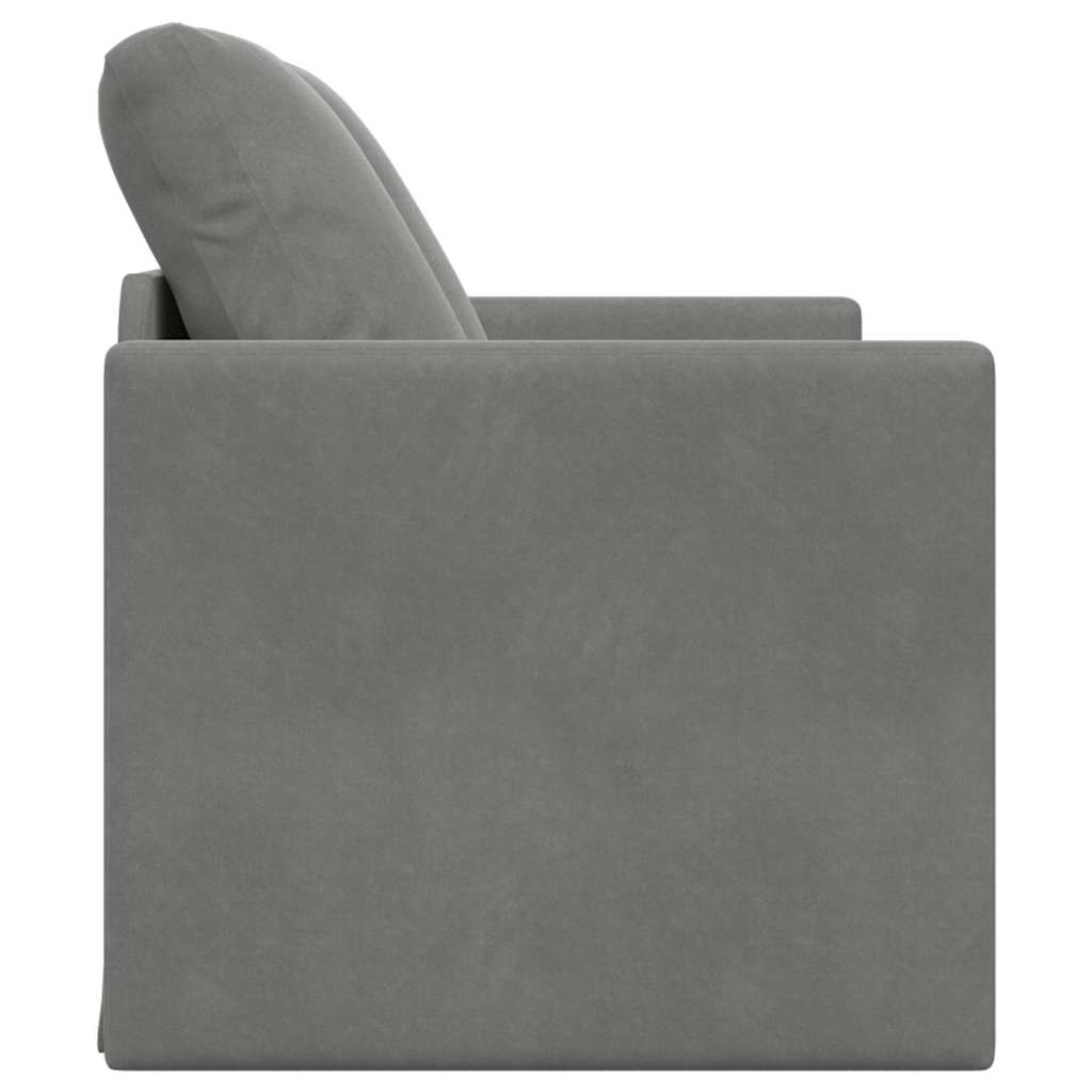 Floor Sofa with Sleeping Function Dark Gray 122x204x55 Cm Velvet