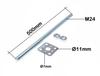 Adjustable anchor post base 110x500 M24 rod