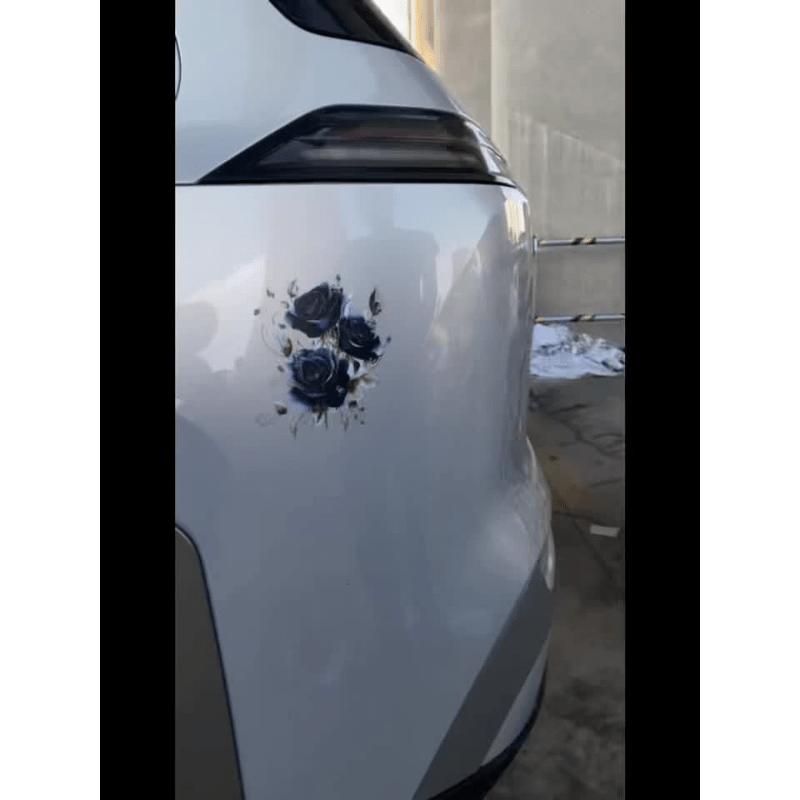 Svarte og gyldne glitterrose-dekaler, Bilklistremerker, Støtfangerklistremerker, Kjøretøyklistremerker, Klistremerker for å dekke riper på bilen, Vindusklistremerker, Bilpynt