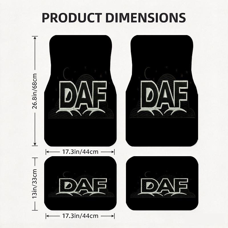 DAF pattern  Black Car Floor Mats Full Coverage All-Season Car Mats, XPE Non-Slip And Wear-Resistant Mats Suitable for SUV Interiors, Textured Car Car