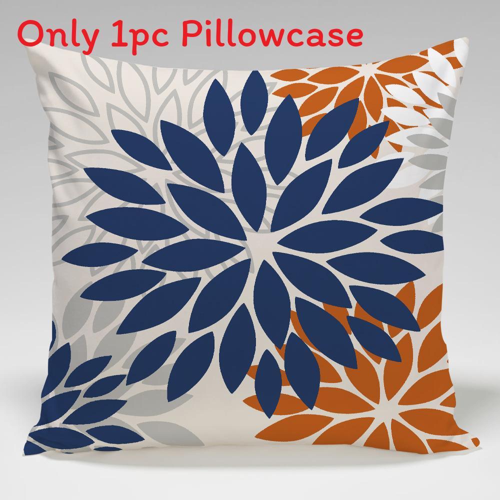 Geometric Color Flower Pillow Cover Polyester Fabric Modern Decor For Living Room