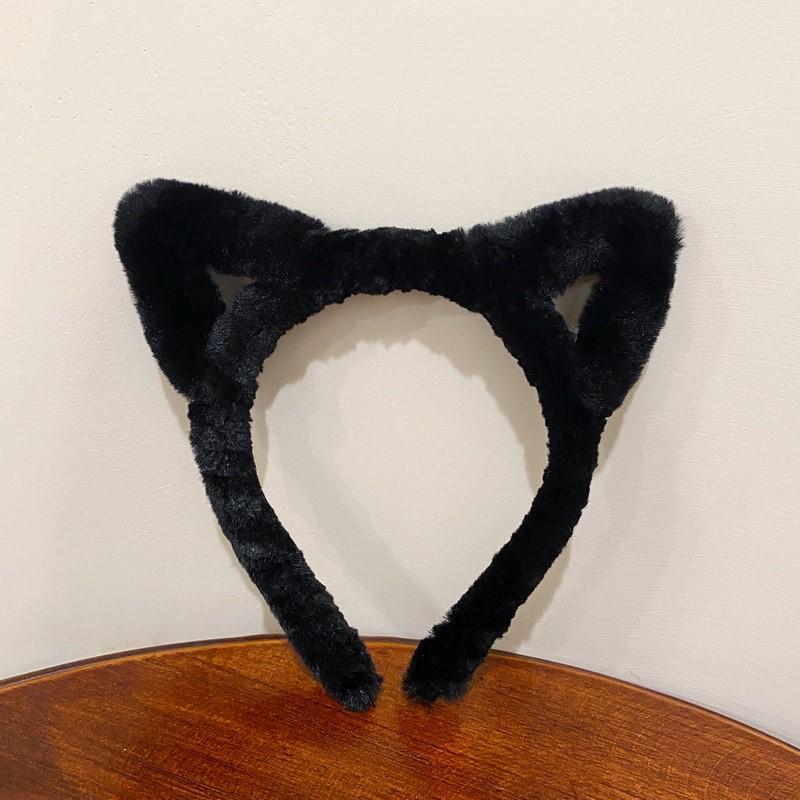 Women's Cute Cat Ear Plush Headband: Autumn/Winter Face Wash, Hair Tie, Travel Clip, New 2023 Hair Accessory.