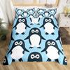 Cartoon Penguin Bedding Set Full King for Girls Boys Kids Room Dorm Funny Animal Printed Comforter Cover Penguins Bedding Set