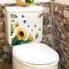 T251# Plants Flowers Butterflies Wall Sticker Bathroom Toilet Decor Decals Living Room Cabinet Home Decoration