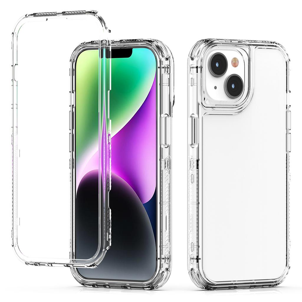 For iPhone 14 Plus/15 Plus Case Acrylic+TPU Anti-drop Clear Phone Cover