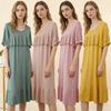 Women's Modal Round Neck Patchwork Sleep Dress Summer Loose Plus Size Casual Chic Loungewear Outdoor SleepWear Dress