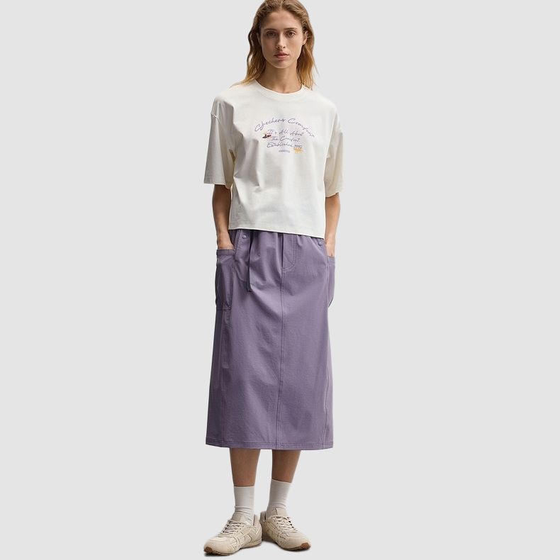 Skechers Go Dri Mid-Rise Quick-Dry Woven Casual Long Skirt Women skirts P226W052-0648