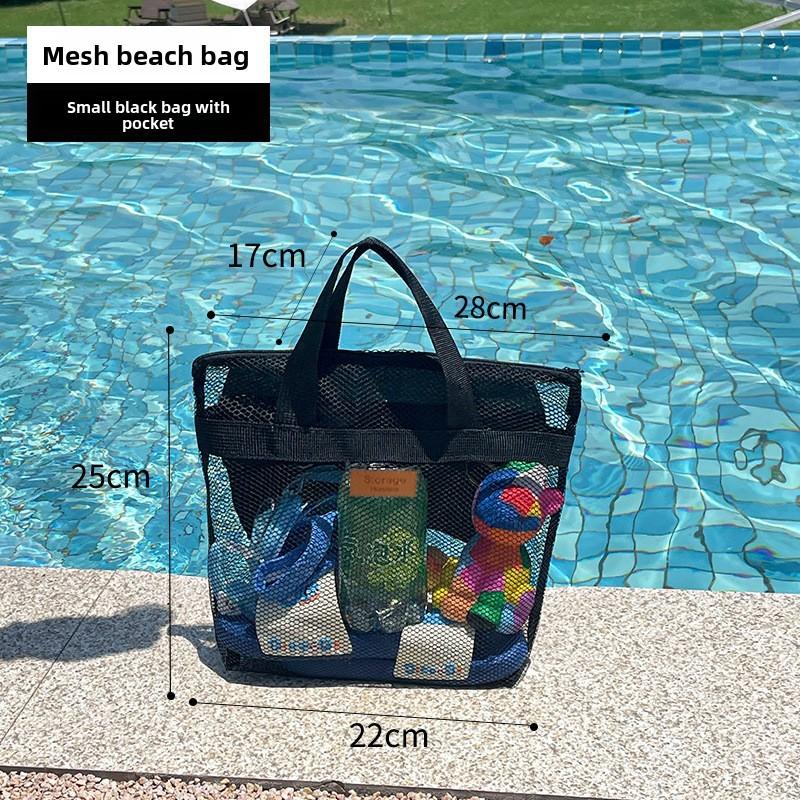 Bolsa de Praia de Malha para Viagem Grande Capacidade Para Homens Mulheres Com Rede Interna Dobrável Sacola de Natação