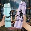 1PC Witches Brew Witch Silhouette 750ml Color Plastic Sports Water Bottle Leakproof Flip Straw Lid Suitable for Sports Office Home Use