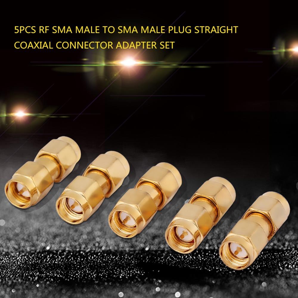 5PCS Durable Straight Plug SMA Male Connector Gold Gold Plated Coaxial Connector SMA Male Adapter Coaxial Systems