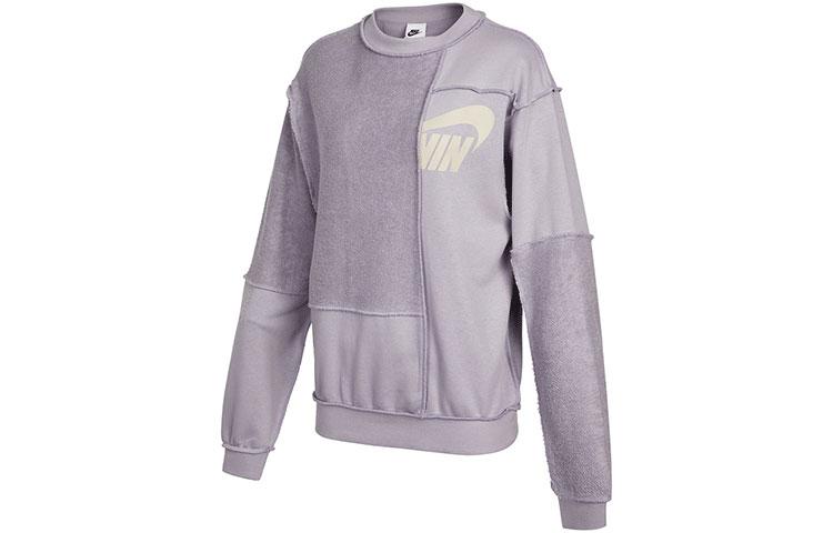 Nike Sweatshirts Women s Purple Crew Neck Moderate Regular DO6960-521 L