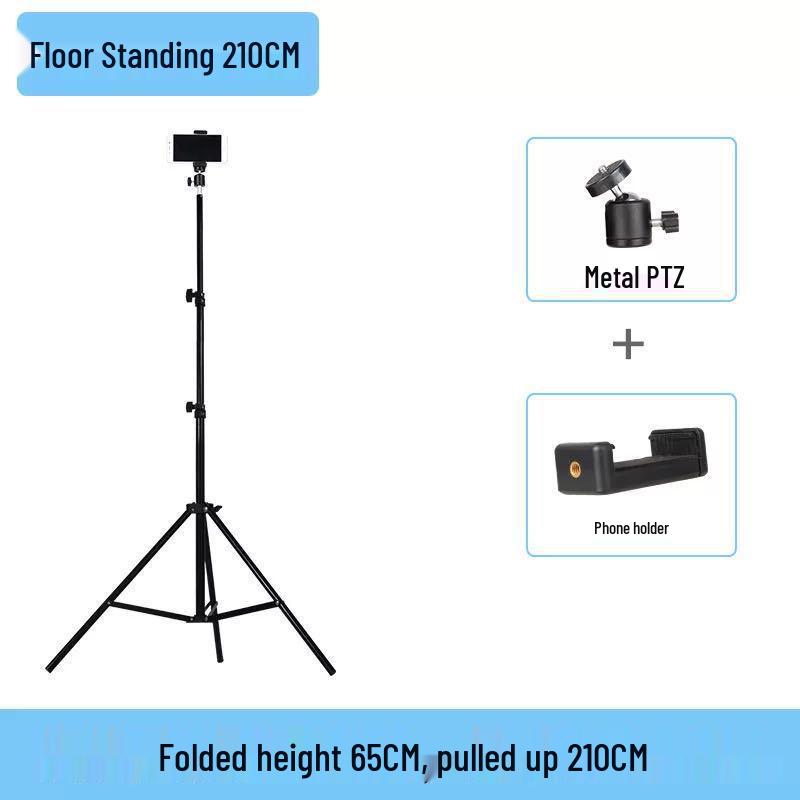 Treppiede per Telefono da 2 Metri per Live Streaming e Fotografia con Kit Luce di Riempimento