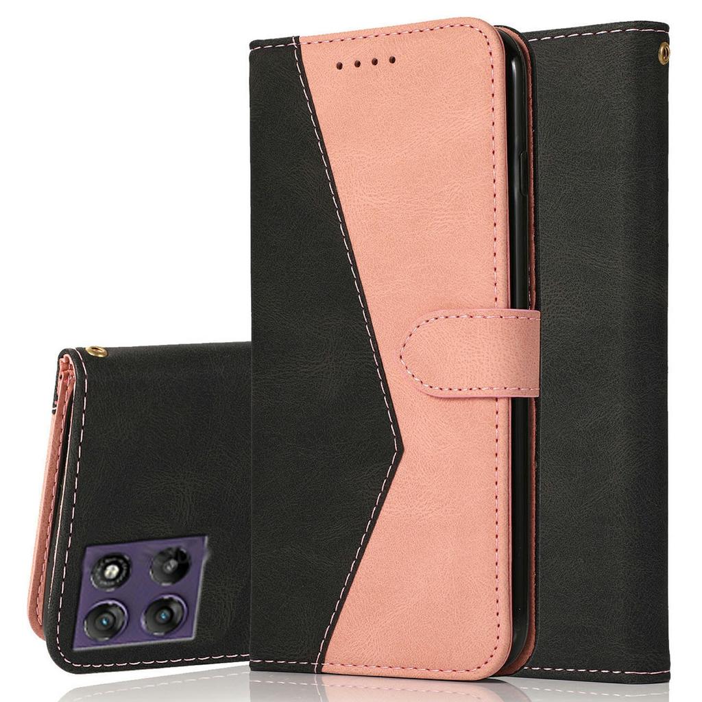 Etui do Motorola Moto G67 Power 5G z Kolorowym Splotem, Portfel, Podstawka, Skórzane Pokrowiec na Telefon z Paskiem na Nadgarstek