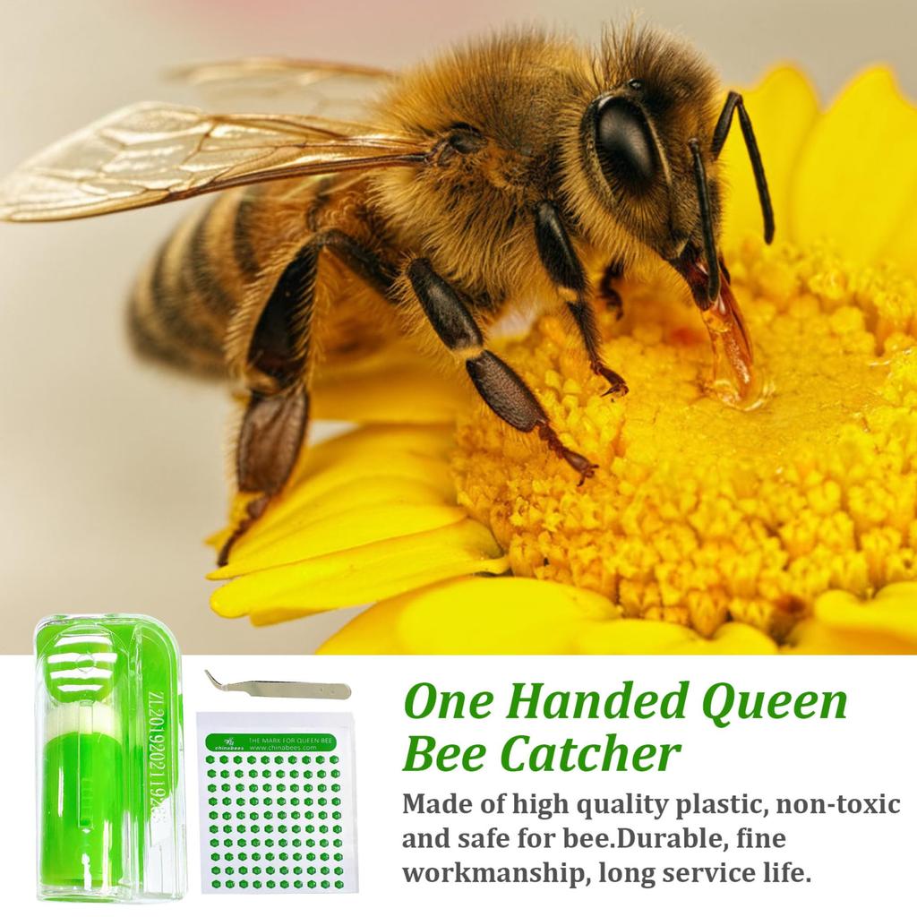 Queen Marker kit,Portable Queen Bee Marker Bottle with Tweezers and Back Label,Queen Marking Kit