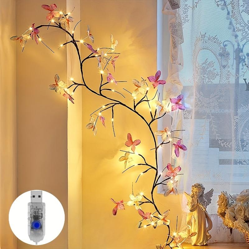 1pc 130CM USB Powered Butterfly Branch LED Wall Light with 8 Lighting Modes,Home Decor
