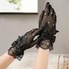 1 Pair Bow Knot Design Lace Gloves Full Finger Bridal Gloves Elegant Cosplay Gloves  for Women