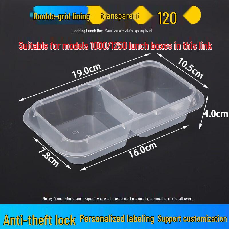 Premium Disposable Rectangular Locking Meal Box, 1000ml