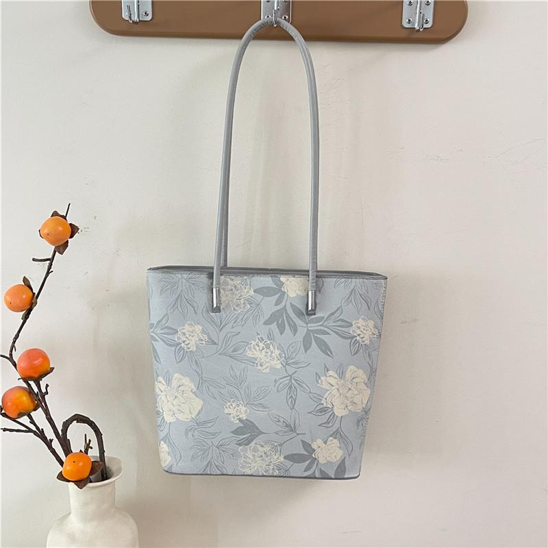 

2025 New College Wind Bag Women s Large Capacity Commuter Tote Bag Fashion Casual Embroidery Student Class Shoulder Bag синій
