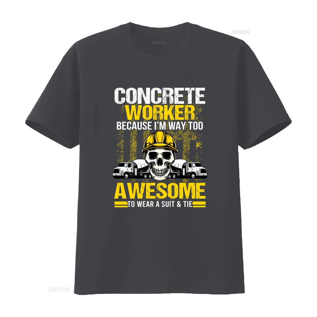 Beton T-Shirt Bau Asphalt LKW Gebäude ID 2351 Vintage Gewaschenes Oberteil Für Jeden Tag Mode Grafik Leicht