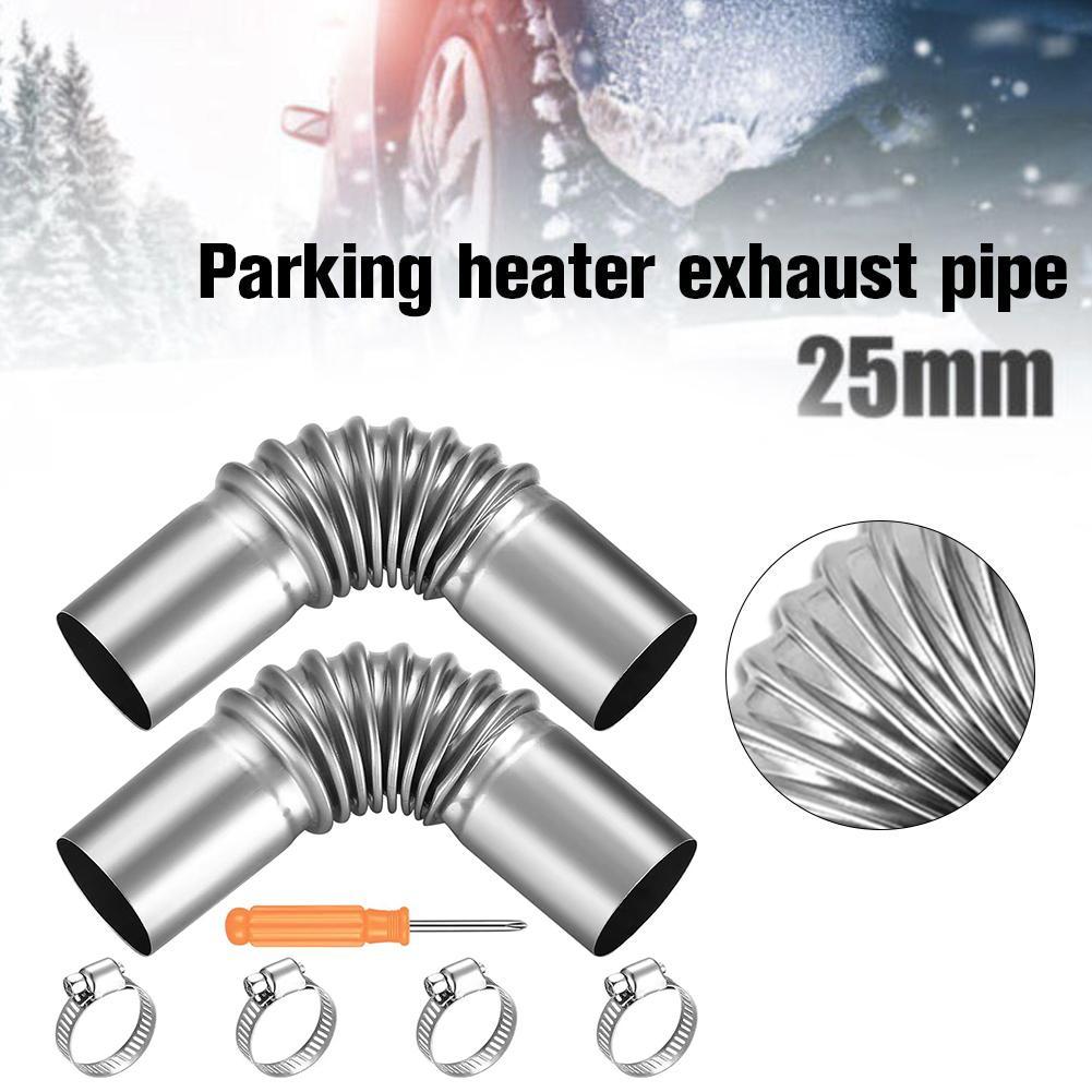 25mm Elbow Pipe Air Diesel Parking Heater Exhaust Pipe Connector w/Clamps For Webasto Diesel Heater S0M2