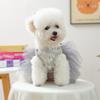 New Autumn/ Winter Cat Princess Dress Coat Pearl Necklace Gray Swan Dog Dress Pet Puppy Cat Clothes