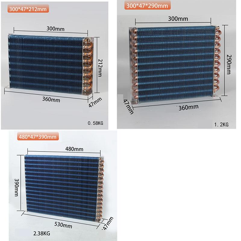 Copper Tube Heat Exchanger for Physical Cooling Condenser Coil Refrigerator Aluminum Fin Heat Exchanger Small Without Shell