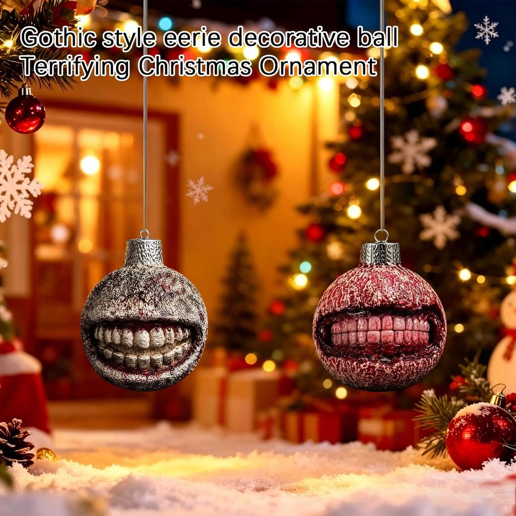 Gothic Christmas Ornament - Hanging Ball Decoration for Holiday Tree Decor