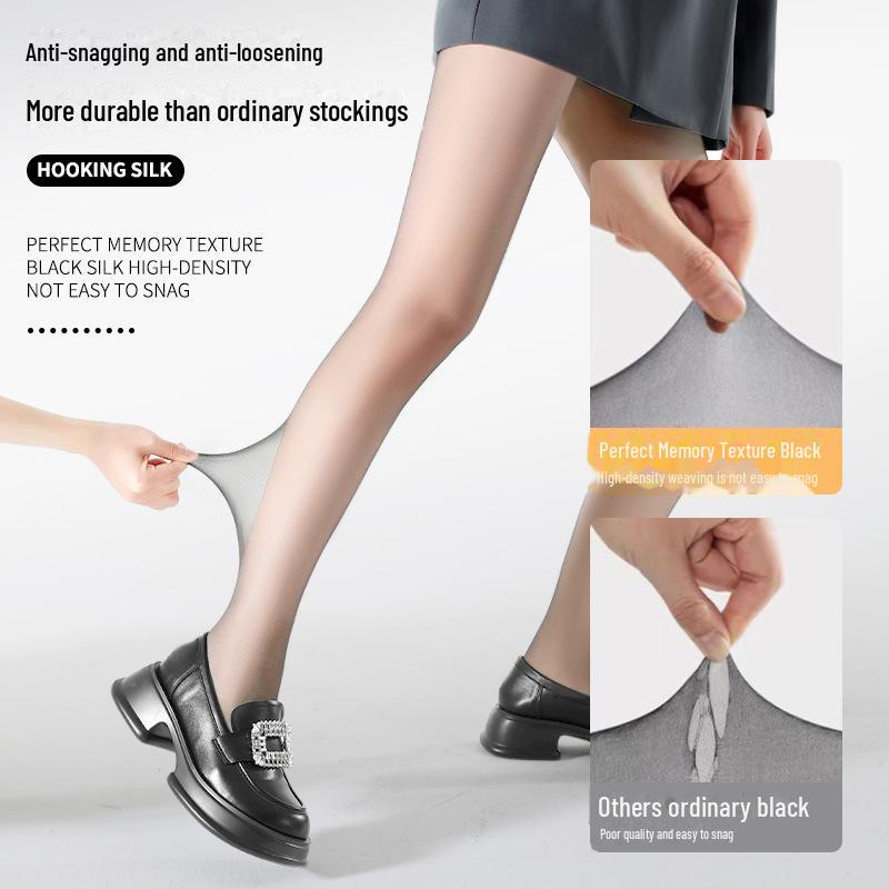 Ultra-Thin 0D Anti-Snag Stockings - Nude Feel, High Transparency, Non-Slip Nightclub Black Women's Socks